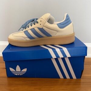 Adidas Samba XLG light blue and cream sneaker